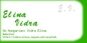elina vidra business card